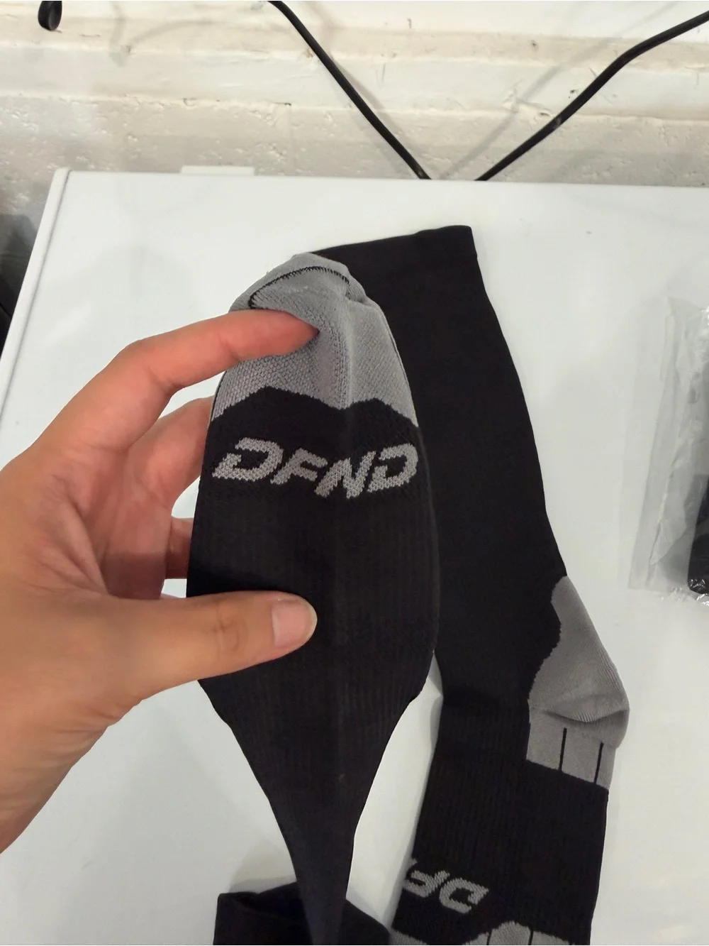 DFND Hybrid AX/RX Black Compression Athletic Socks with Gray Heel & Toe- 2 pairs